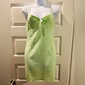 Women Sleeveless Textured Mini Dress, Mint/Cream Combo